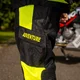 Regulowane dziecięce spodnie motocyklowe W-TEC Pinapoco ∙ ochraniacze kolan EN 1621-1 ∙ wentylacja mesh∙ odblaski ∙ zamek do kurtki - Czarny-fluo