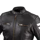 Męska skórzana kurtka motocyklowa W-TEC Stripe - czarny w beżowe paski