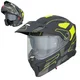 Kask motocyklowy szczękowy 3w1 W-TEC Neovu Graphic ∙ blenda przeciwsłoneczna ∙ demontowalny daszek - Czarny-fluo - Czarny-fluo