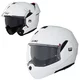 Kask motocyklowy szczękowy W-TEC Sabron P/J ∙ blenda przeciwsłoneczna ∙ system wentylacji ∙ wyjmowana wyściółka - Biała perła - Biała perła
