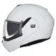 Kask motocyklowy szczękowy W-TEC Sabron P/J ∙ blenda przeciwsłoneczna ∙ system wentylacji ∙ wyjmowana wyściółka - Biała perła