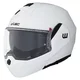 Kask motocyklowy szczękowy W-TEC Sabron P/J ∙ blenda przeciwsłoneczna ∙ system wentylacji ∙ wyjmowana wyściółka - Biała perła