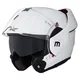 Kask motocyklowy szczękowy W-TEC Sabron P/J ∙ blenda przeciwsłoneczna ∙ system wentylacji ∙ wyjmowana wyściółka - Biała perła