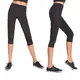 Damskie sportowe legginsy 3/4 BAS BLACK Forcefit 70 - Czarny - Czarny