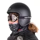 Kask motocyklowy na chopper W-TEC Badachos i gogle Steamrust - Czarny matowy