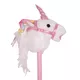 Konik na kiju hobby horse inSPORTline Garanito ∙ jednorożec różowy ∙ odtwarza dźwięki ∙ miękki mikropolar ∙ lekki 350 g - Biały