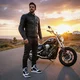 Buty motocyklowe W-TEC Bastige ∙ naturalna skóra ∙ ochrona kostek ∙ wzmocniona pięta i nosek ∙ antypoślizgowa podeszwa ∙ wentylacja - Czarno-biały