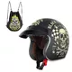 Kask motocyklowy otwarty chopper W-TEC Black Heart Kustom - Skull, czarny połysk - Starter, matowa czerń