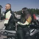 Damskie skórzane rękawice motocyklowe W-TEC Perchta - Czarny
