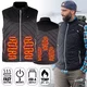 Ogrzewana kamizelka bezrękawnik męski inSPORTline Warmhim ∙ grzanie włóknem węglowym ∙ strefy brzuch/plecy/kręgosłup ∙ powerbank USB - Czarny