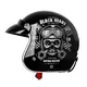 Kask motocyklowy otwarty chopper W-TEC Black Heart Kustom - Skull, czarny połysk