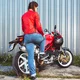 Damskie jeansowe spodnie motocyklowe W-TEC Panimali - Ciemny niebieski