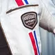 Męska kurtka motocyklowa W-TEC 91 Cordura - biała z czerwono-niebieskim paskiem