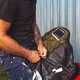 Męska kurtka motocyklowa W-TEC 91 Cordura - biała z czerwono-niebieskim paskiem