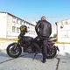 Męska skórzana kurtka motocyklowa W-TEC Makso - czarny z naszywkami