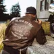 Męska skórzana kurtka motocyklowa W-TEC Black Heart Bomber - Brązowy Vintage