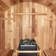 Beczkowa sauna ogrodowa inSPORTline Viduor 300 ∙ zewnętrzna z werandą ∙ dla 3 osób ∙ cedrowe drewno ∙ zestaw akcesoriów ∙ moc 6 kW