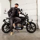 Męska jeansowa letnia kurtka motocyklowa W-TEC Lenny - Czarny