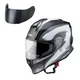 Kask motocyklowy W-TEC Integra Graphic + wizjer - Czarno-biały - Czarno-biały