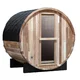 Beczkowa sauna ogrodowa inSPORTline Viduor 300 ∙ zewnętrzna z werandą ∙ dla 3 osób ∙ cedrowe drewno ∙ zestaw akcesoriów ∙ moc 6 kW