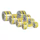 Hantle jednoręczne chromowane inSPORTline Yellsteel 5-14 kg ∙ z metalu chromowanego ∙ ochrona TPR ∙ antypoślizgowy chwyt
