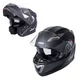 Kask motocyklowy z blendą Flip-Up W-TEC Pezzon - czarno-brązowy - matowy czarno-brązowy