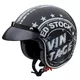 Kask motocyklowy otwarty W-TEC Café Racer - 3 sposoby surfowania w kolorze brązowym - Zapasy vintage