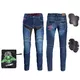 Spodnie motocyklowe / Jeasny damskie W-TEC Alfreda CE ∙ aramidowe wzmocnienie ∙ ochraniacze CE level 2 ∙ elastan ∙ elementy odblaskowe - Niebieski - Niebieski