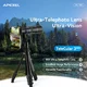 Teleobiektyw do smartfona Apexel ∙ 50x zoom optyczny ∙ adapter do statywu ∙ pilot zdalnego sterowania ∙ kompatybilny z iOS/Android ∙ konstrukcja aluminium/ABS