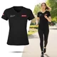 Koszulka damska inSPORTline Signature ∙ 100% bawełna ∙ wygodny krój ∙ duże logo na plecach - mocca - Czarny