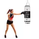 Worek bokserski inSPORTline Robkin 35x90cm ∙ waga 25kg ∙ skóra syntetyczna ∙ z łańcuchami - Czarno-biały - Czarno-biały
