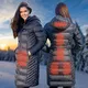 Damska kurtka parka elektrycznie ogrzewana inSPORTline WARMatera ∙ wodoodporna  ∙ włókna węglowe ∙ do 7,5 h grzania - Czarny