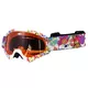 Dziecięce gogle snowboardowe WORKER Sterling z grafiką  ∙ ochrona UV ∙ anti-fog ∙ wentylacja ∙ elastyczny pasek ∙ dla dzieci - Z12-BIAŁY -biała grafika.